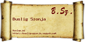Buslig Szonja névjegykártya